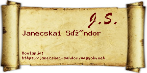 Janecskai Sándor névjegykártya