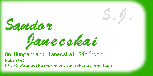 sandor janecskai business card